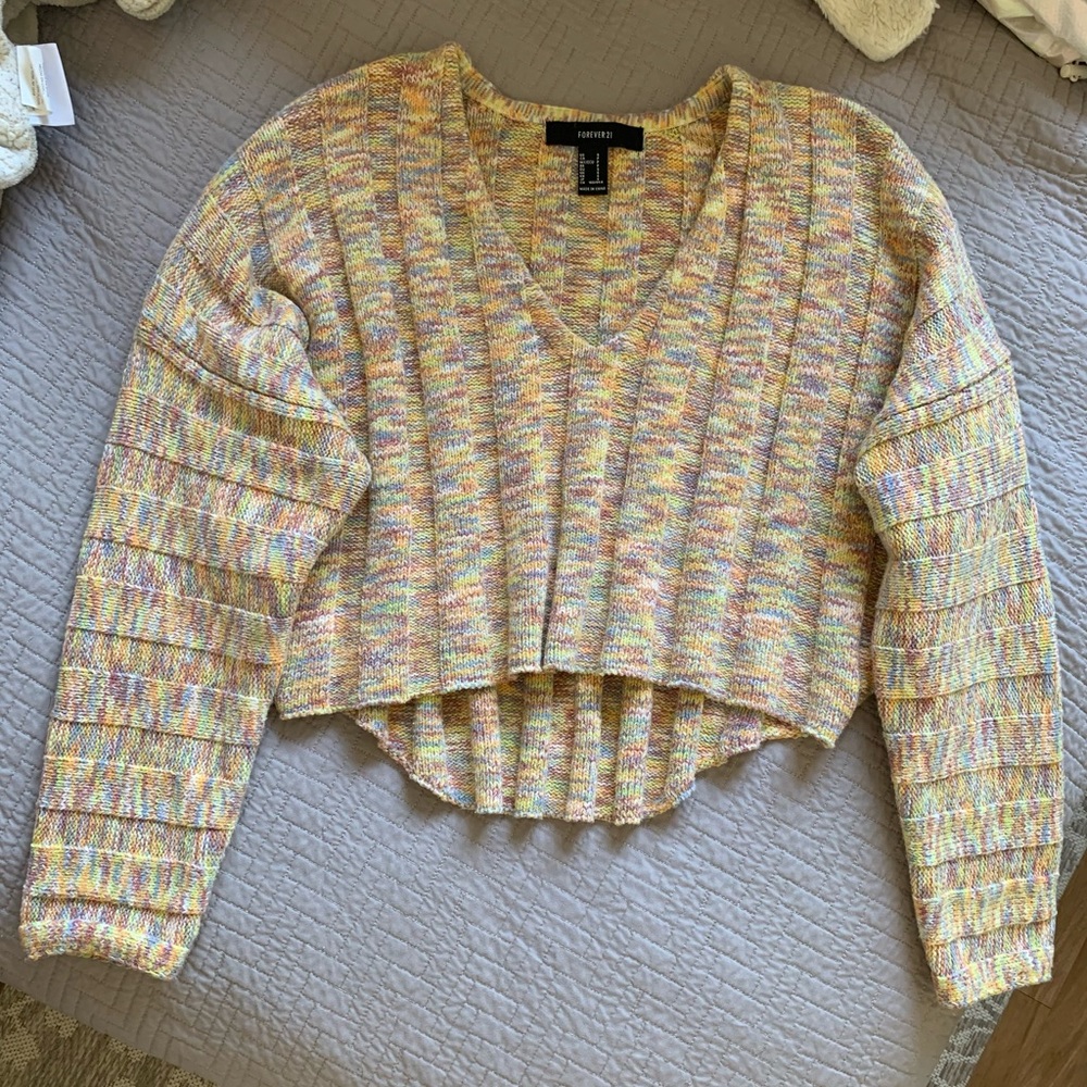 Multicolor cropped sweater - size s